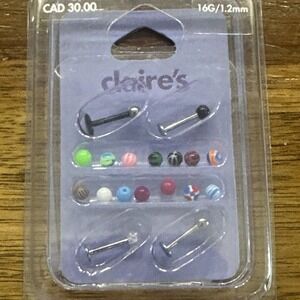 16g Stud Piercing Labret Lip Monroe Madonna Medusa Ashley Cheek Tragus Claire's‎